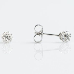 Studex Stainless Steel 4.5MM Fireball with Crystal Ear Piercing Earrings